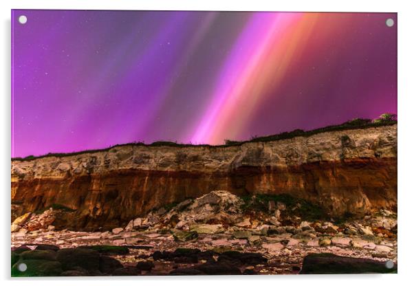 Northern Lights- Hunstanton Cliffs  Acrylic by Bryn Ditheridge