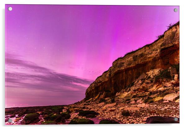 Northern Lights- Hunstanton Cliffs  Acrylic by Bryn Ditheridge