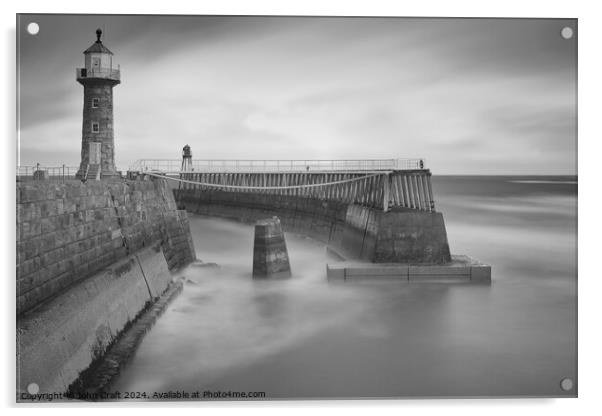 B&W Whitby Harbour Acrylic by John Craft
