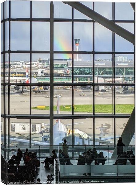 Airport rainbow  Canvas Print by Robert Galvin-Oliphant