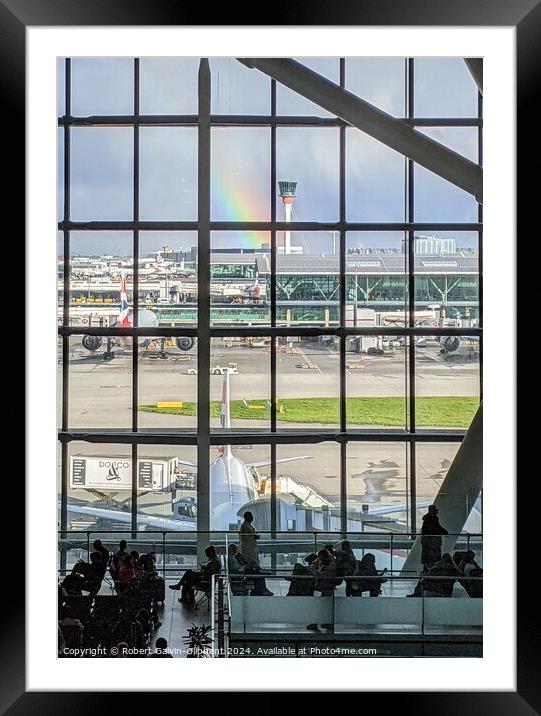 Airport rainbow  Framed Mounted Print by Robert Galvin-Oliphant