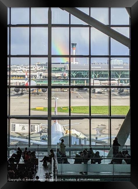 Airport rainbow  Framed Print by Robert Galvin-Oliphant