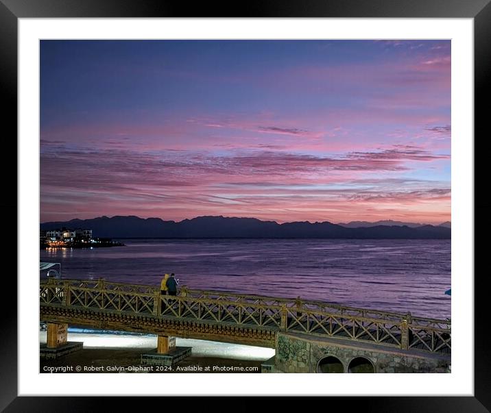 Purple sea sunrise clouds Framed Mounted Print by Robert Galvin-Oliphant