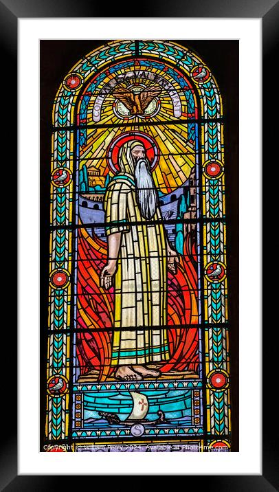 Polycarp Stained Glass Saint Pothin Church Lyon France Framed Mounted Print by William Perry