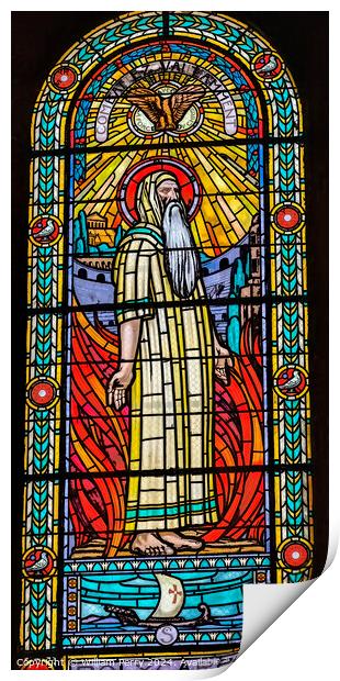 Polycarp Stained Glass Saint Pothin Church Lyon France Print by William Perry