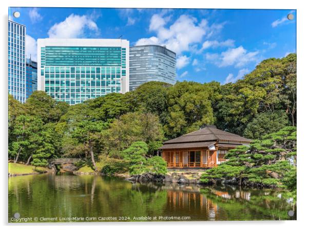 Hamarikyu Teahouse in the Hama-rikyū Gardens of Tokyo Acrylic by  Kuremo
