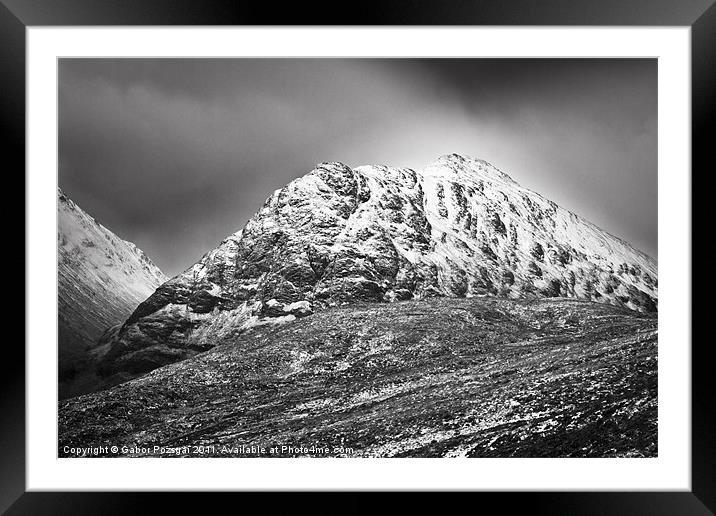 Meall Dearg mountain at Glencoe, Scotland Framed Mounted Print by Gabor Pozsgai