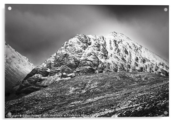 Meall Dearg mountain at Glencoe, Scotland Acrylic by Gabor Pozsgai
