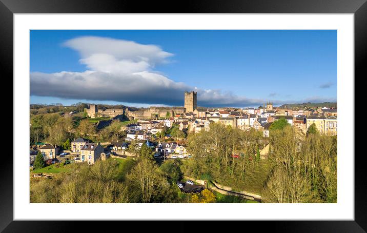Richmond Castle From The Air Framed Mounted Print by Steve Smith