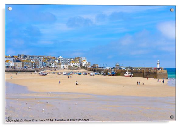 St Ives Cornwall Acrylic by Alison Chambers