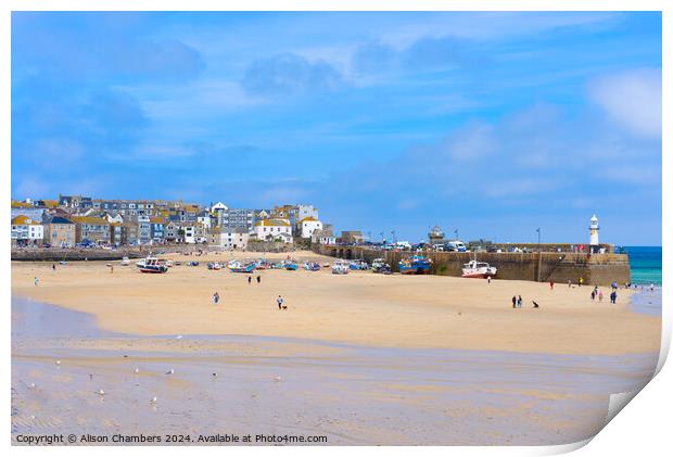 St Ives Cornwall Print by Alison Chambers