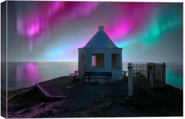  Cornwall Northern Lights Canvas Print by Alison Chambers
