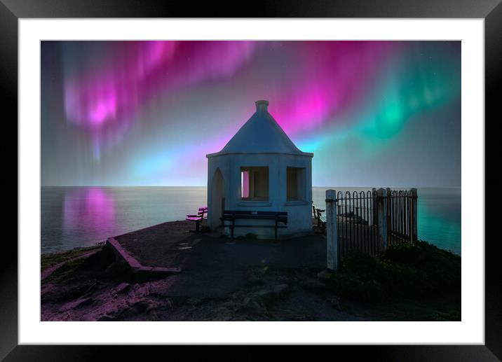  Cornwall Northern Lights Framed Mounted Print by Alison Chambers