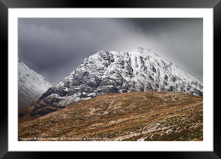 Meall Dearg mountain at Glencoe, Scotland Framed Mounted Print by Gabor Pozsgai