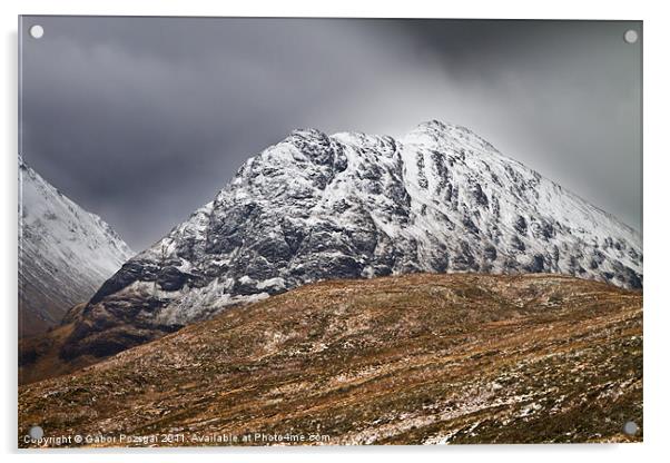 Meall Dearg mountain at Glencoe, Scotland Acrylic by Gabor Pozsgai