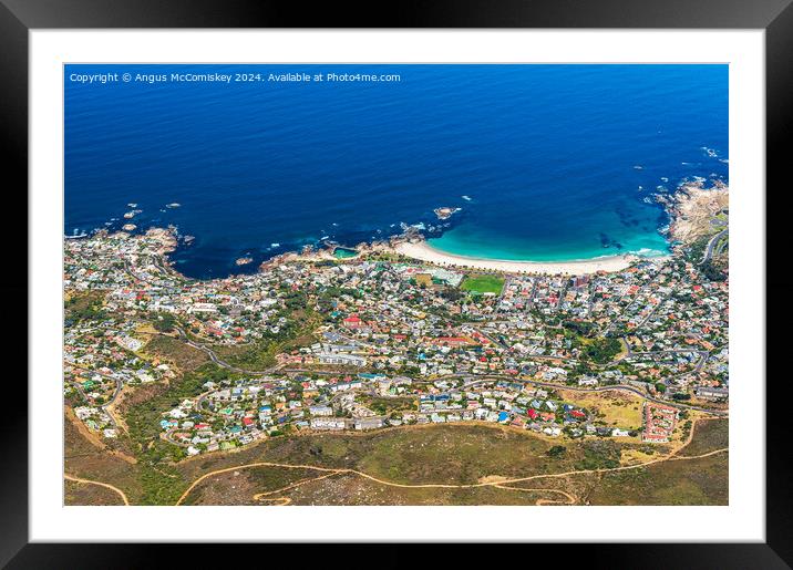 Camps Bay from Table Mountain, Cape Town Framed Mounted Print by Angus McComiskey