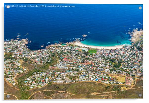 Camps Bay from Table Mountain, Cape Town Acrylic by Angus McComiskey