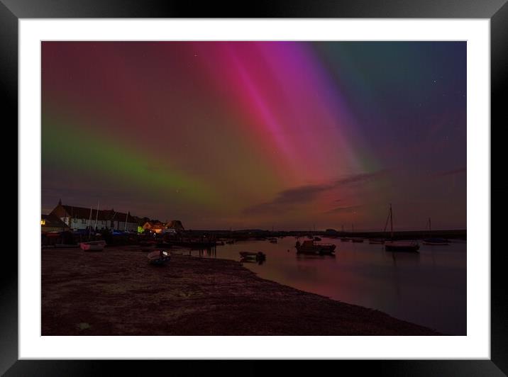 The Northern lights visit Burnham Overy Staithe  Framed Mounted Print by Gary Pearson