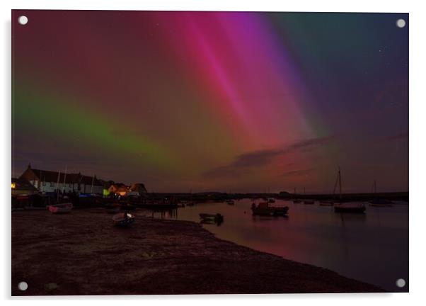 The Northern lights visit Burnham Overy Staithe  Acrylic by Gary Pearson