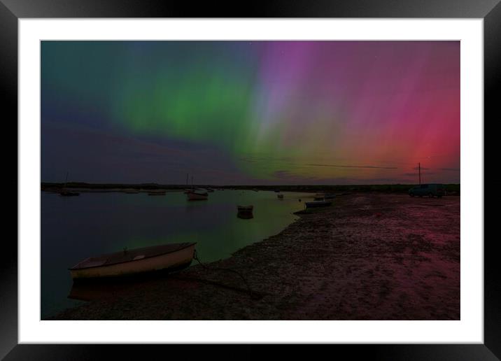The Northern Lights pay a visit to Burnham Overy Staithe  Framed Mounted Print by Gary Pearson
