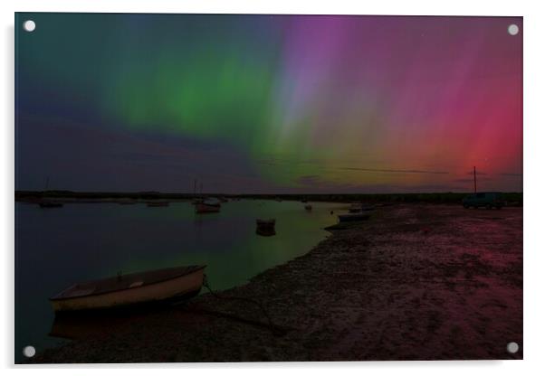 The Northern Lights pay a visit to Burnham Overy Staithe  Acrylic by Gary Pearson