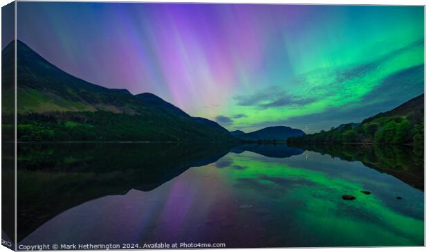 Buttermere Northern Lights Canvas Print by Mark Hetherington