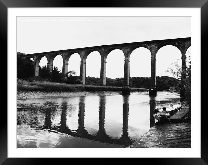Calstock Viaduct Framed Mounted Print by Stephen Hamer