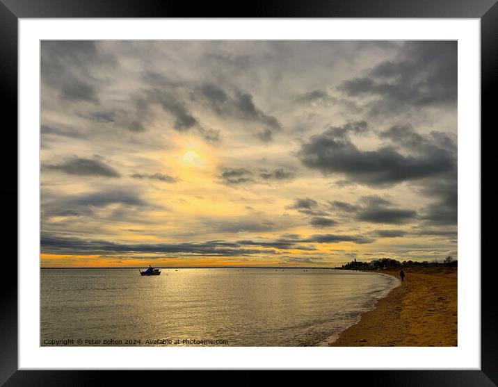 Winter afternoon at East Beach, Shoeburyness, Essex Framed Mounted Print by Peter Bolton
