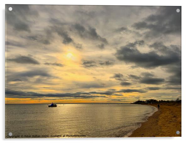 Winter afternoon at East Beach, Shoeburyness, Essex Acrylic by Peter Bolton