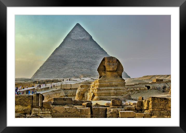 The sphinx at Giza, Egypt. Framed Mounted Print by Peter Bolton