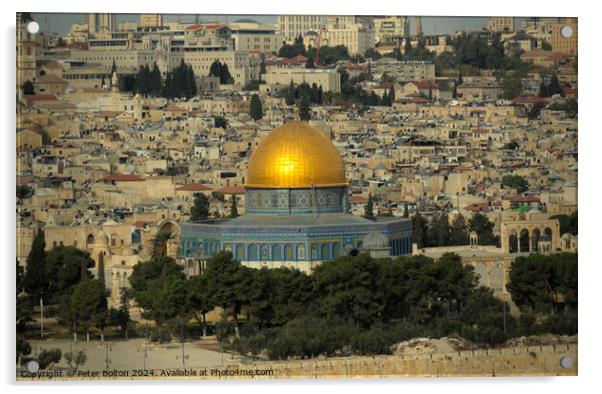 Dome of the Rock Shrine, Jerusalem. Acrylic by Peter Bolton