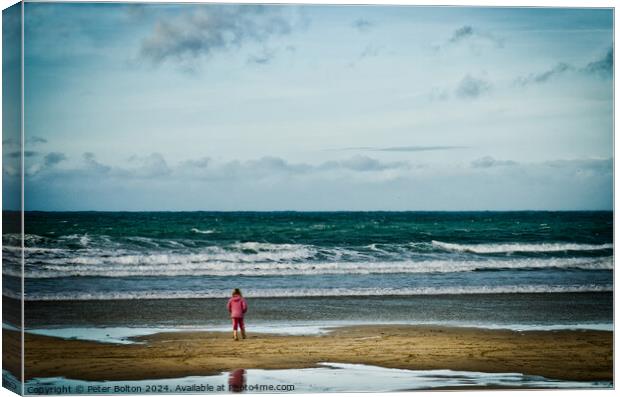'I'm so small' Photo art at St. Ives, Cornwall. Canvas Print by Peter Bolton