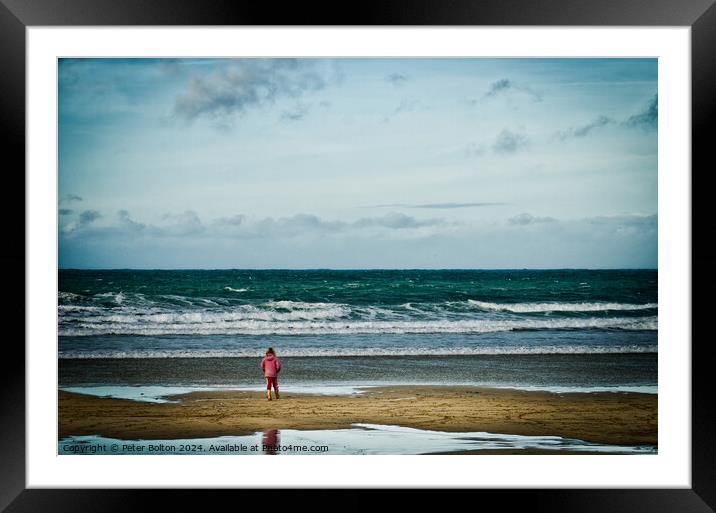 'I'm so small' Photo art at St. Ives, Cornwall. Framed Mounted Print by Peter Bolton