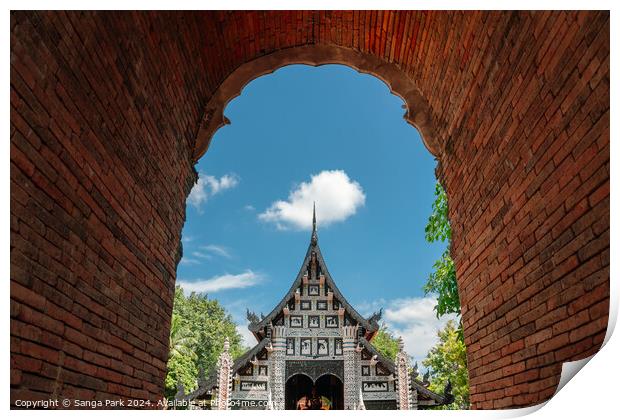 Chiang Mai temple Print by Sanga Park