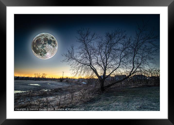 Full Moon At Sunrise Framed Mounted Print by Dominic Gareau
