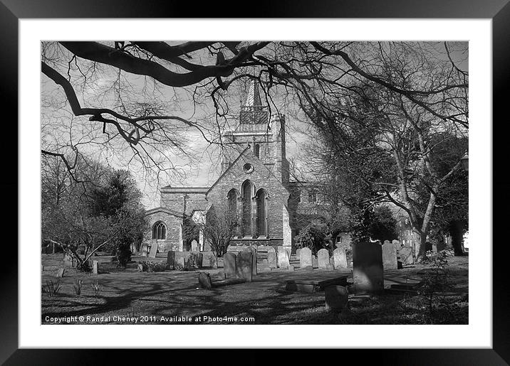 St. Mary's Church in B/W Framed Mounted Print by Randal Cheney