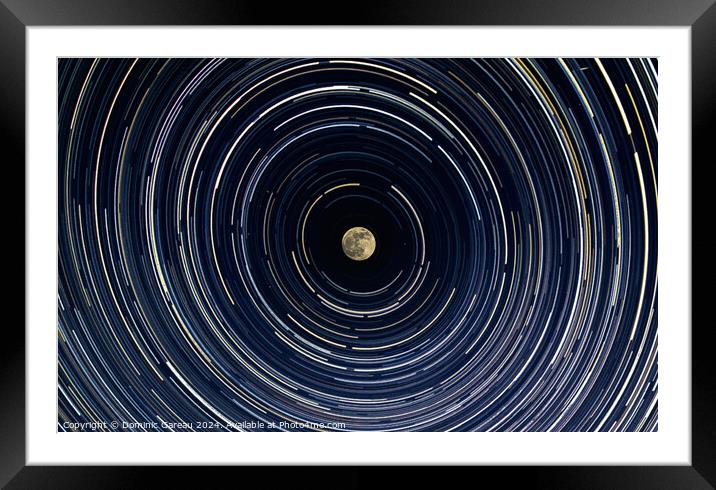 Full Moon With Star Trails Framed Mounted Print by Dominic Gareau