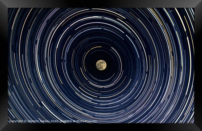 Full Moon With Star Trails Framed Print by Dominic Gareau