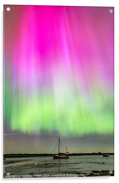 Landermere Essex Aurora  Acrylic by matthew  mallett