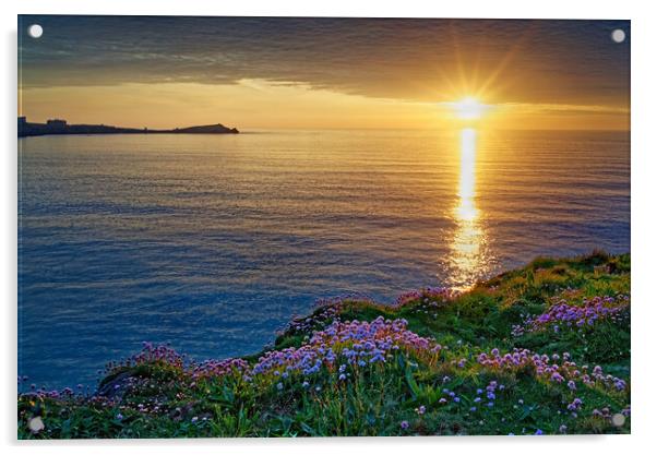 Newquay Sunset Acrylic by Darren Galpin