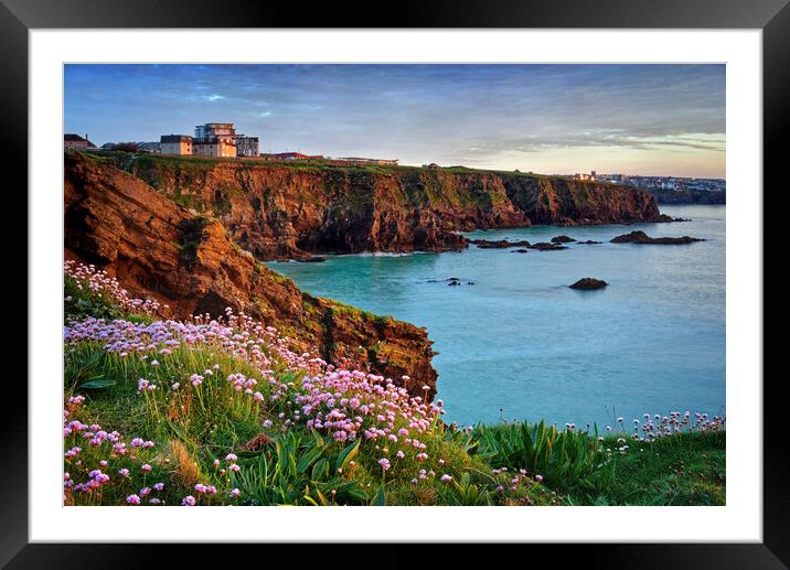 Newquay Coastline and Town  Framed Mounted Print by Darren Galpin