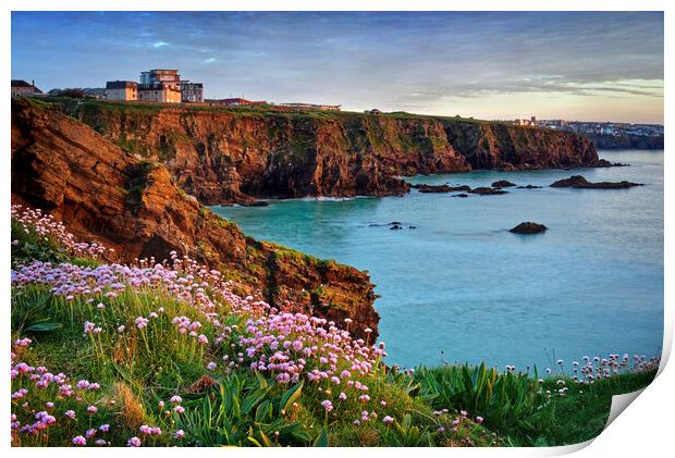 Newquay Coastline and Town  Print by Darren Galpin