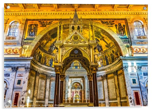Ciborium Tomb Papal Basilica Paul Beyond Walls Rome Italy Acrylic by William Perry