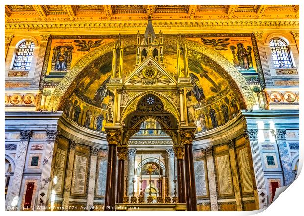 Ciborium Tomb Papal Basilica Paul Beyond Walls Rome Italy Print by William Perry