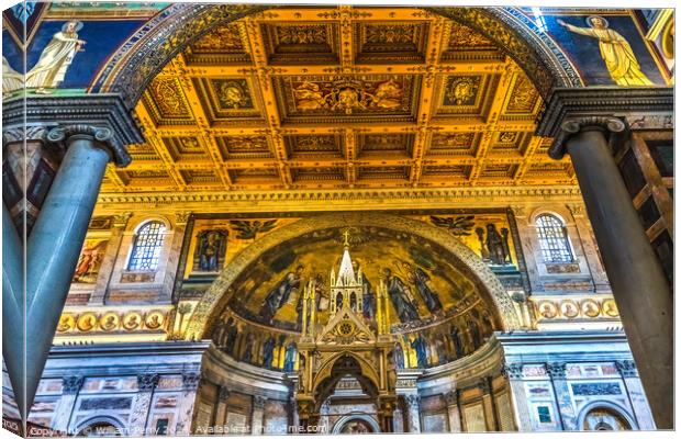 Ciborium Tomb Papal Basilica Paul Beyond Walls Rome Italy Canvas Print by William Perry