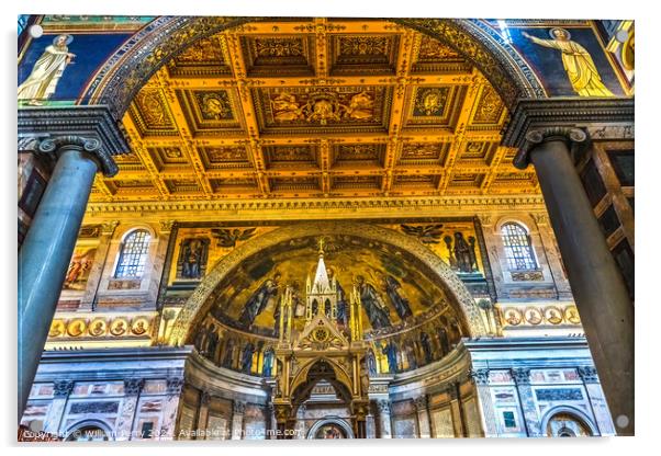 Ciborium Tomb Papal Basilica Paul Beyond Walls Rome Italy Acrylic by William Perry