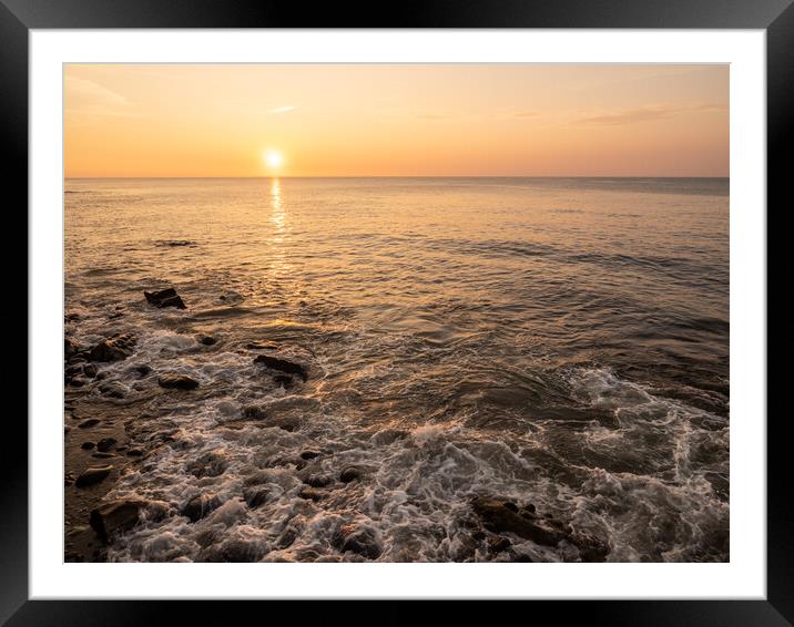 Sunset waves Framed Mounted Print by Tony Twyman