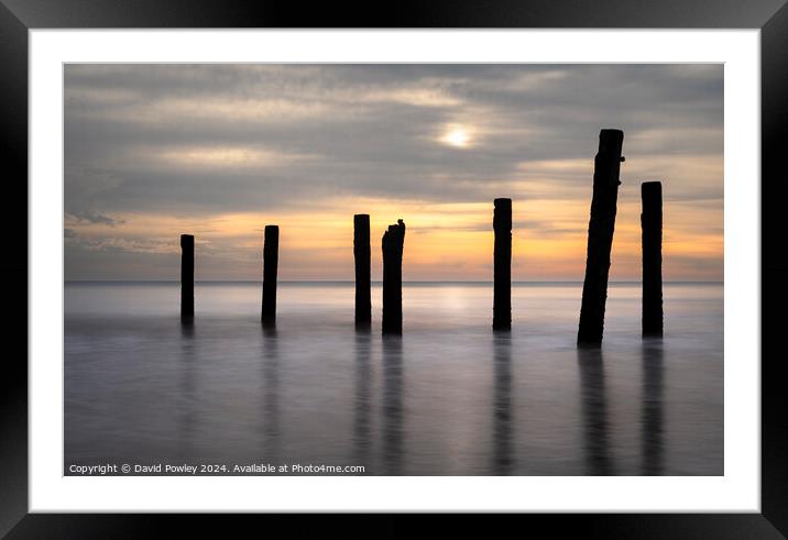 Old Sea Defences on Happisburgh Beach Framed Mounted Print by David Powley