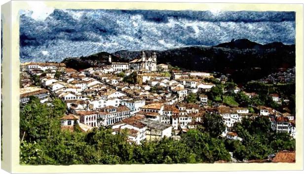Ouro Preto, World Heritage City Canvas Print by Steve Painter