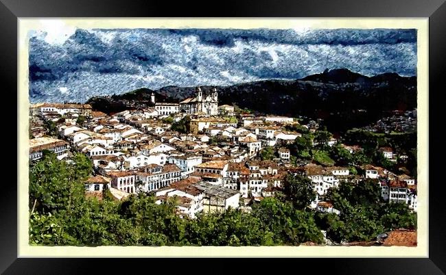 Ouro Preto, World Heritage City Framed Print by Steve Painter